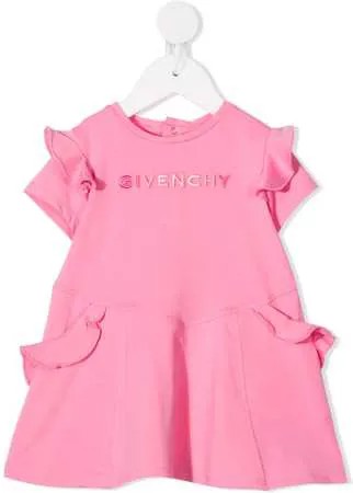 Givenchy Kids платье из джерси с вышитым логотипом