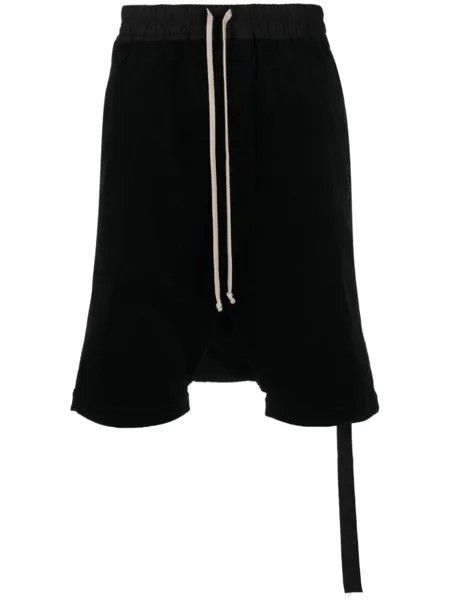 Rick Owens DRKSHDW шорты с кулиской и низким шаговым швом, черный
