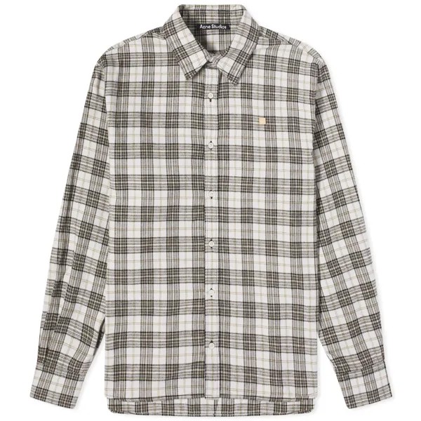 Рубашка Acne Studios Sarlie Dry Flannel Check, цвет White & Black