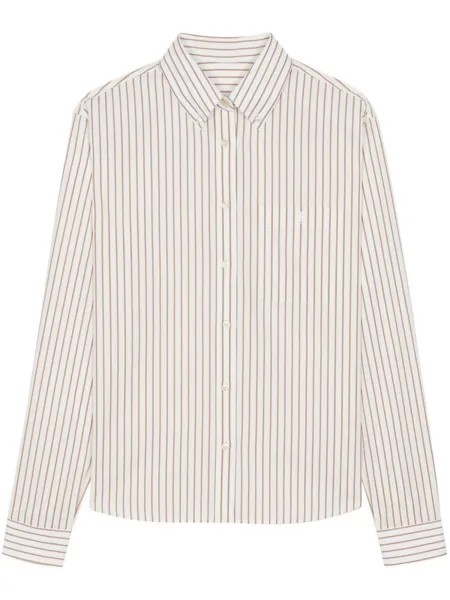 Saint Laurent рубашка в полоску с длинными рукавами, белый
