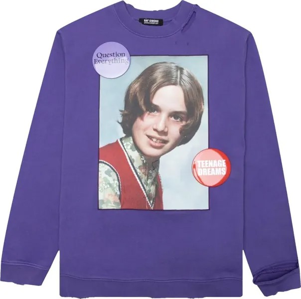 Свитер Raf Simons Girl In Red Destroyed Sweater 'Purple', фиолетовый