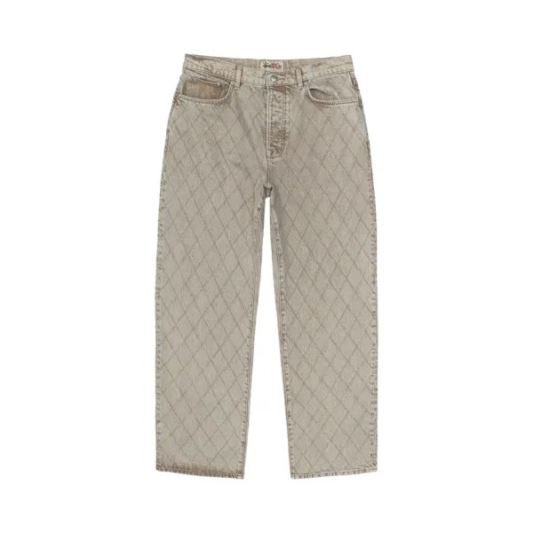 Стеганые джинсы Stussy Big Ol из денима Винтажный потертый