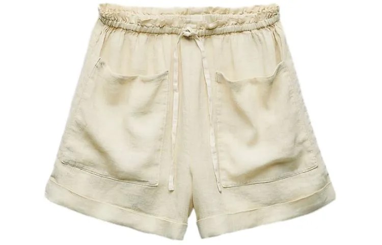 Повседневные шорты женские бледно-желтые Zara