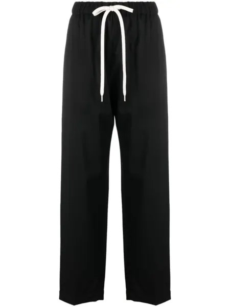 Брюки строгого кроя с кулиской MM6 Maison Margiela, черный