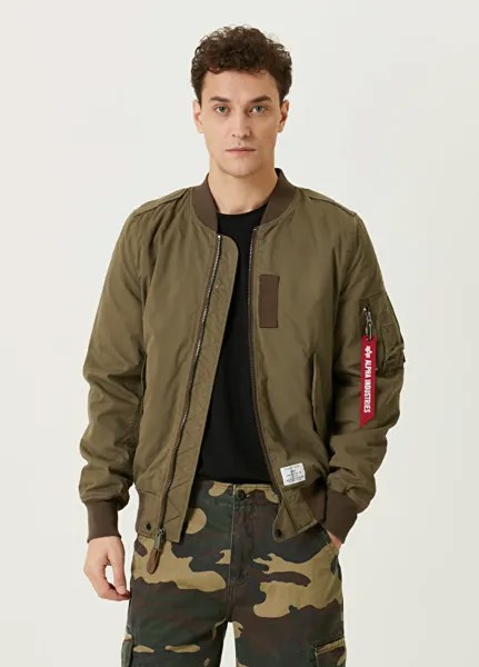 Пальто цвета хаки с логотипом Alpha Industries