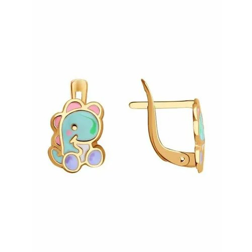 Серьги The Jeweller, красное золото, 585 проба, эмаль, бирюзовый