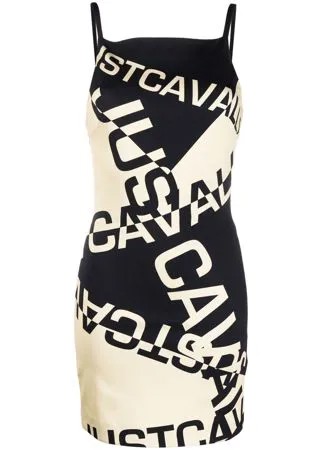 Just Cavalli приталенное платье с контрастным логотипом