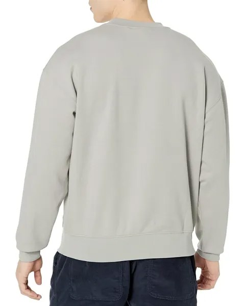 Толстовка Lacoste Long Sleeve Loose Fit Double Face Front Graphic Crew Neck Sweatshirt, цвет Cement