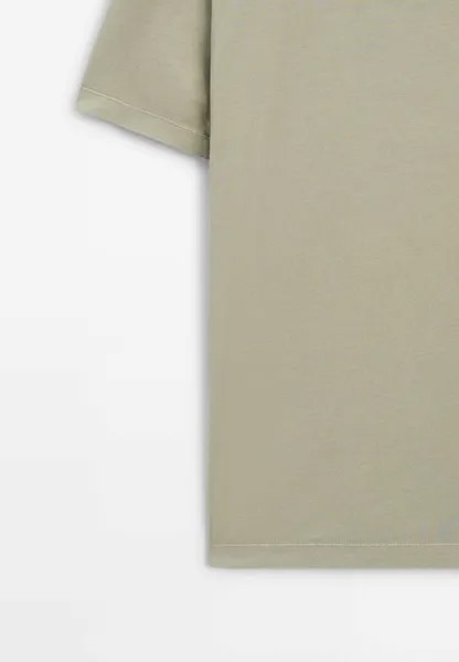 Футболка базовая Faded Short Sleeve Massimo Dutti, хаки
