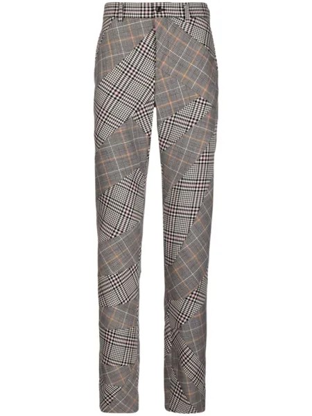 Comme des Garçons Homme Plus прямые брюки в клетку, черный