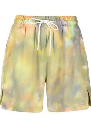 MSGM спортивные шорты с принтом тай-дай