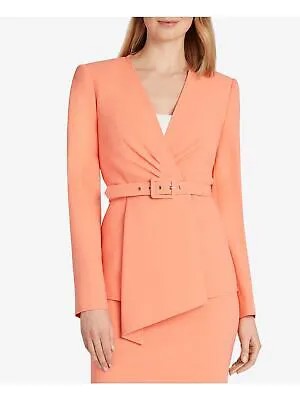 TAHARI Женский оранжевый пиджак с длинным рукавом и асимметричным подолом для работы 12