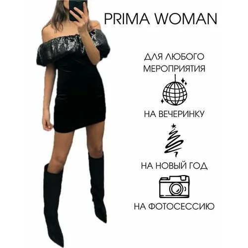 Платье Prima Woman, размер S, черный