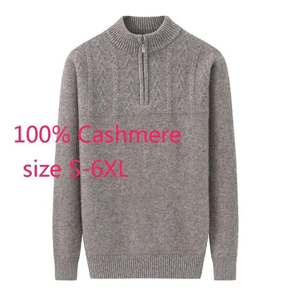 Новое поступление, модные высококачественные зимние мужские утепленные компьютерные вязаные пуловеры, 100% кашемировый свитер, размера плюс...