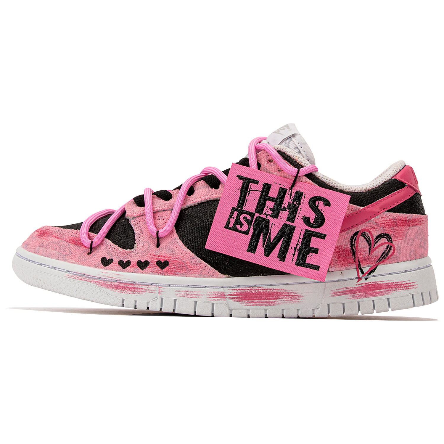 Кроссовки Nike Dunk Skateboarding Shoes Women's Low-top Pink/Black, розовый