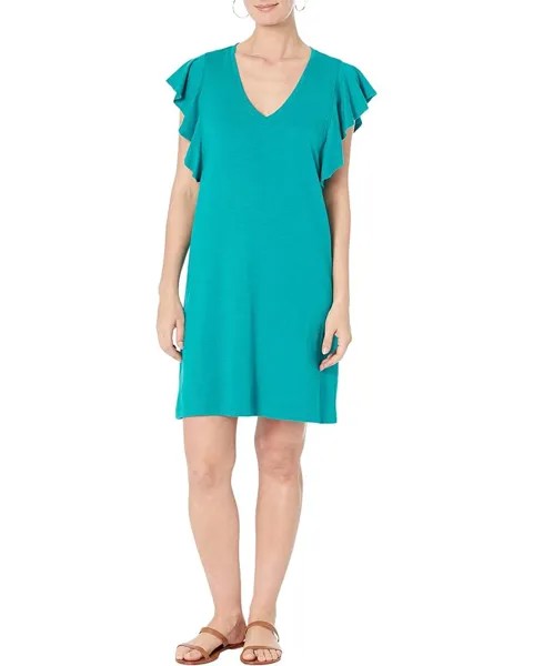Платье Lilla P Flutter Sleeve V-Neck, цвет Jungle