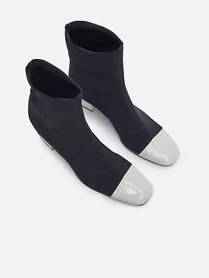CAREL Женские сине-белые темно-синие носки, похожие на верхние сапоги Estime с квадратным носком, размер 38,5