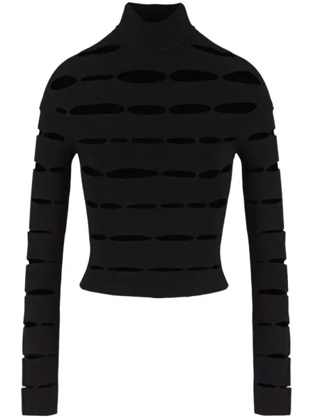 Giorgio Armani джемпер с вырезом, черный