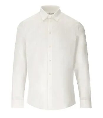 Paolo Pecora Мужская рубашка в белой рубашке Popeline