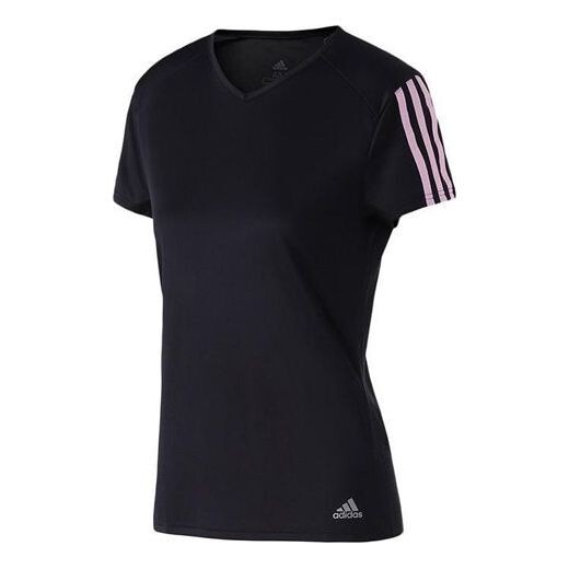 Футболка беговые спортивные с коротким рукавом Adidas, черный