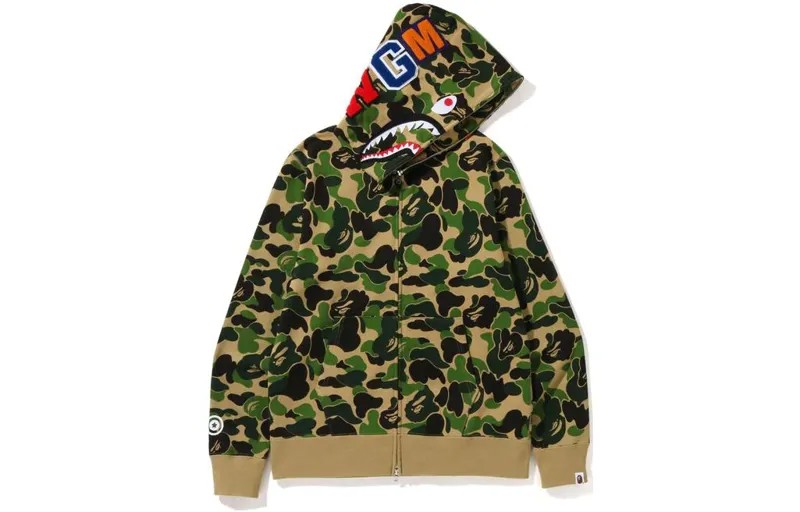 A BATHING APE BAPE Big ABC Camo Shark Full Zip Худи Зеленый, Синий