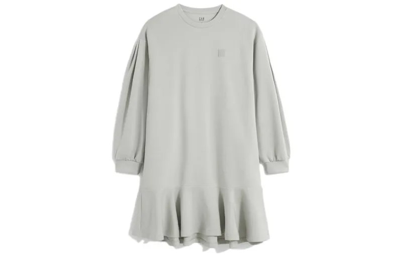 Платье с длинными рукавами женское серо-бежевое Gap