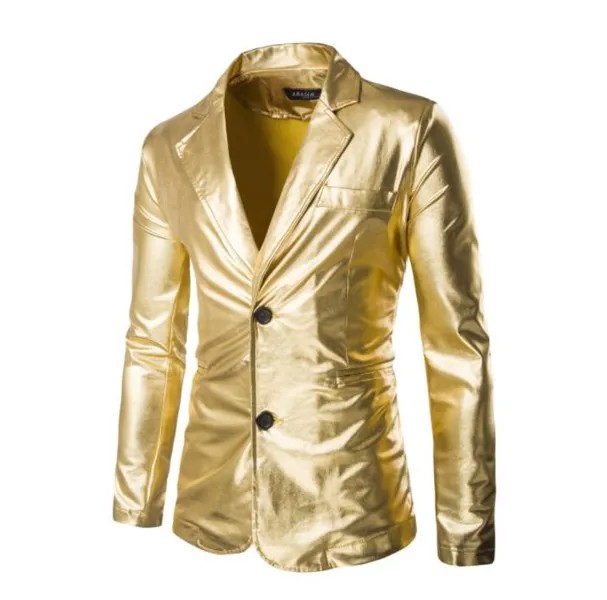 Мужской Блейзер, мужской облегающий пиджак, пальто с горячим тиснением, Мужская облегающая куртка, золотистый, серебристый, черный, модные к...