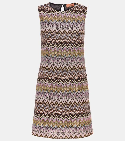 Мини-платье Zig Zag Missoni, цвет multicolor brown, yellow, pink