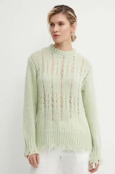 Свитер из смесовой шерсти с резюме AnnoraRS Knit Pullover Resume, зеленый