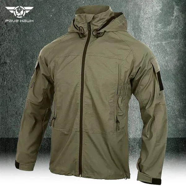 Куртка мужская тактическая, ветрозащитная Водонепроницаемая Защитная Боевая куртка с капюшоном, Уличная Повседневная ветровка в стиле милитари