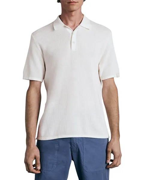 Рубашка поло с короткими рукавами Harvey Knit rag & bone, цвет Ivory/Cream