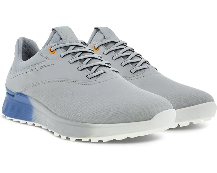 Кроссовки ECCO Golf S-Three GORE-TEX Waterproof Golf Hybrid Golf Shoes, цвет Concrete/Retro Blue/Concrete Cow Leather