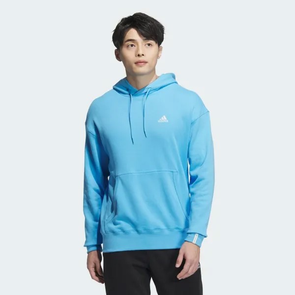 Парка Adidas Essentials Plus Loose Fit Small Logo French Terry Pullover Hoodie, цвет Semi Blue Burst