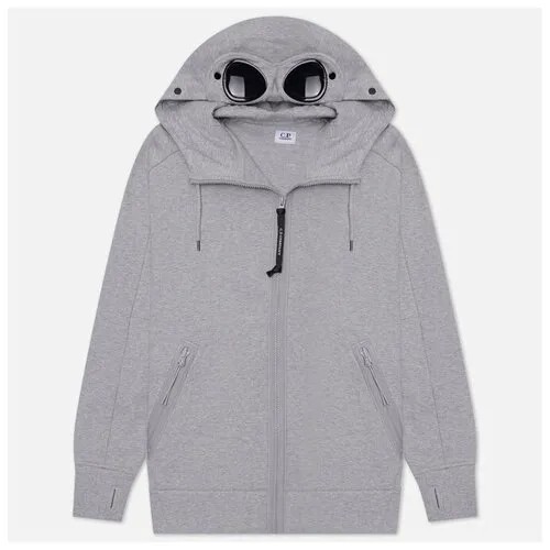 Мужская толстовка C.P. Company Goggle Zipped Hoodie Diagonal Raised Fleece серый, Размер S