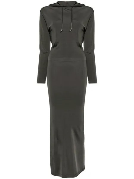 Платье макси с открытой спиной и капюшоном Dion Lee, зеленое
