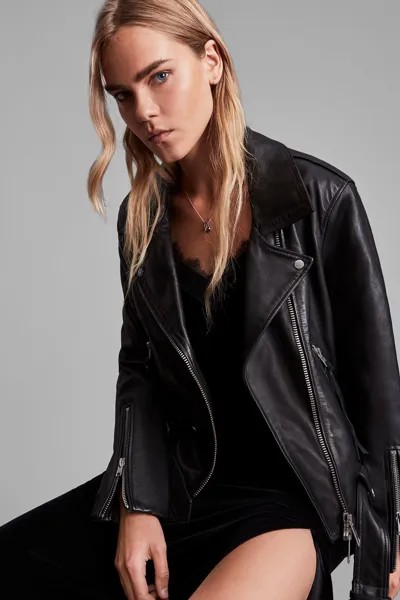 Кожаная куртка женская Allsaints WL046T черная M