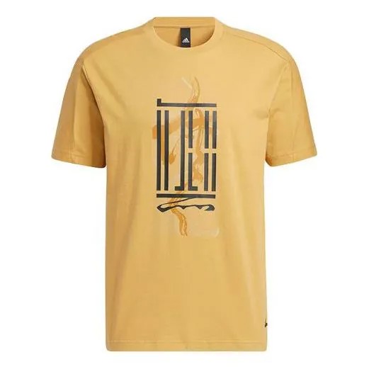 Футболка Adidas Printing Casual Sports Short Sleeve Yellow T-Shirt, Желтый