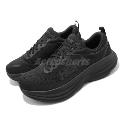Hoka Bondi 8 2E Широкие черные мужские кроссовки для марафона по шоссе 1127953-BBLC