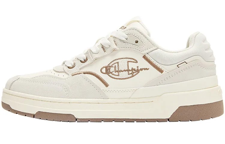 Кроссовки Champion Skateboarding Shoes Women's Low-top Milk White/Velvet Brown, коричневый