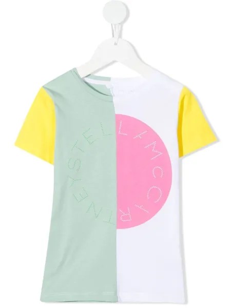Stella McCartney Kids футболка в стиле колор-блок с логотипом