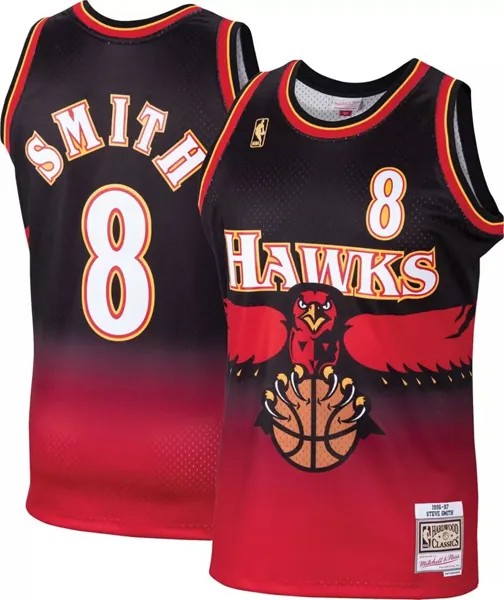 Мужская майка Mitchell & Ness 1996 года Atlanta Hawks Steve Smith #8 Red Hardwood Classics Swingman