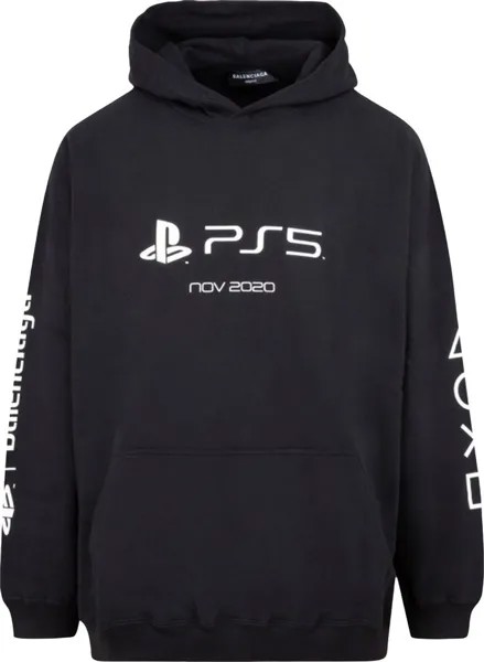 Худи Balenciaga Playstation Boxy Hoodie 'Black', черный