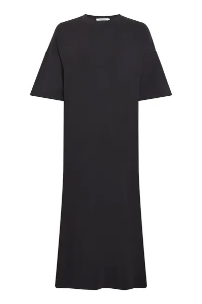 Платье миди в стиле футболки с разрезами по бокам Calvin Klein Jeans, черный