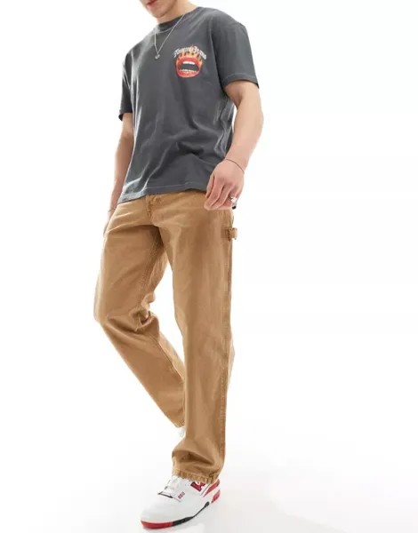 Светло-коричневые плотные джинсы свободного кроя Jack & Jones Eddie