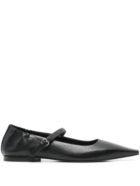 Кожаные балетки Brunello Cucinelli, черный