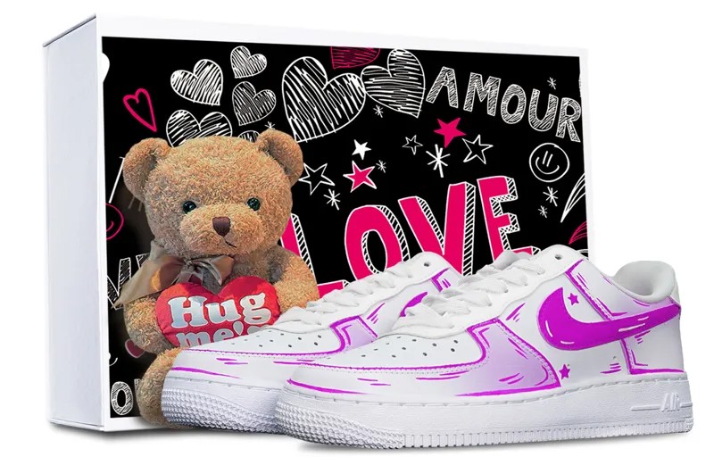 Кроссовки для скейтбординга Air Force 1 женские низкие фиолетовые/белые Nike