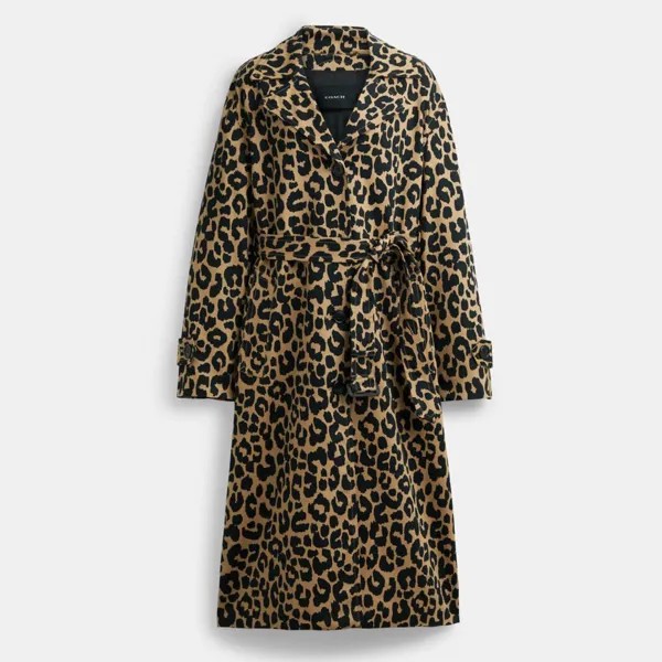 Тренч COACH Leopard Oversized Trench Coat, цвет Leopard