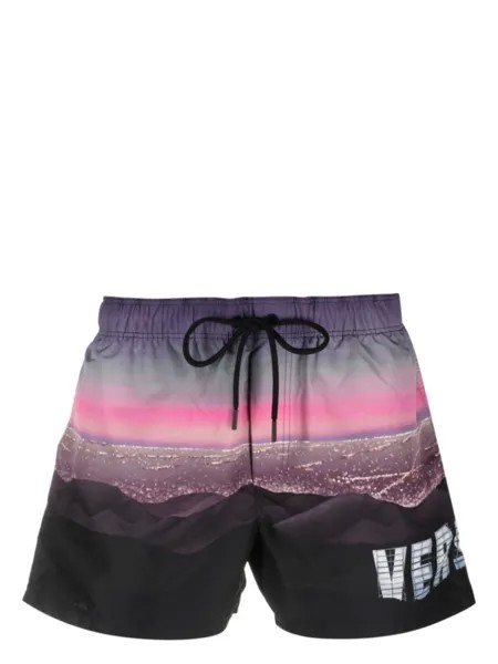 Versace плавки-шорты с принтом Versace Hills, черный