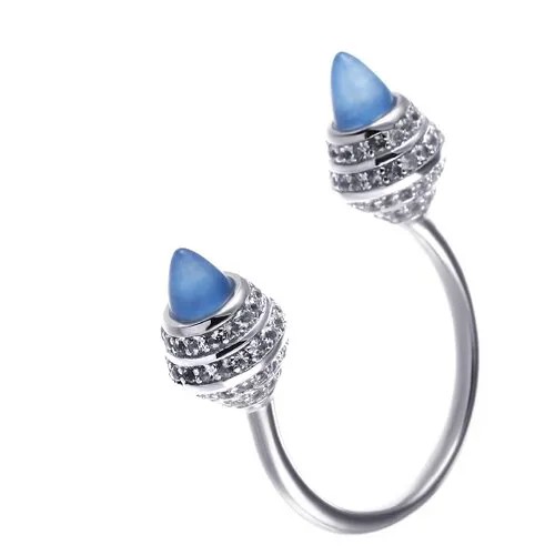 Кольцо ELEMENT47 серебро, 925 проба, халцедон, размер 17.75