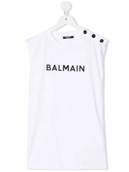 Balmain Kids топ с логотипом